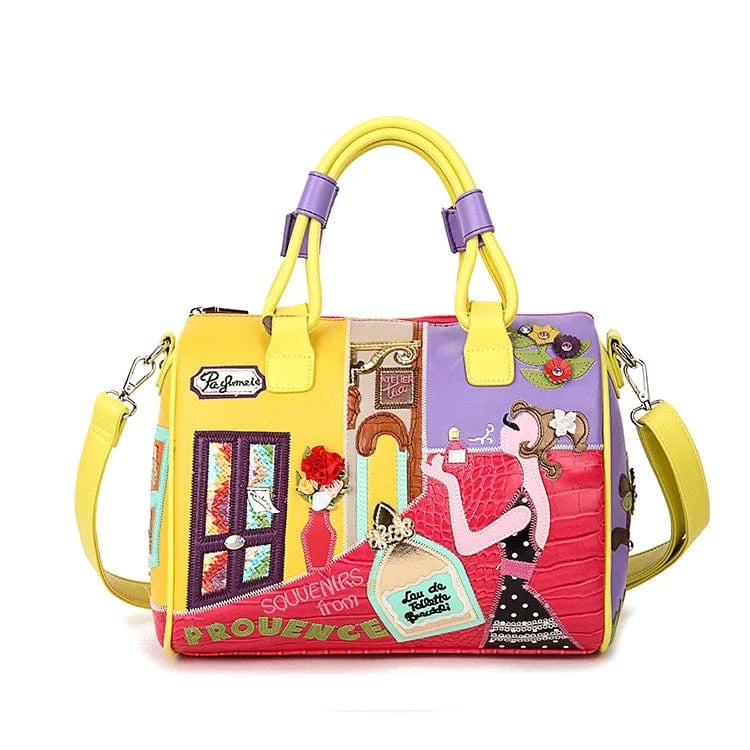 High Quality Fashion Italian Leather Handbag Famous Brands Stylish Female Tote Bag