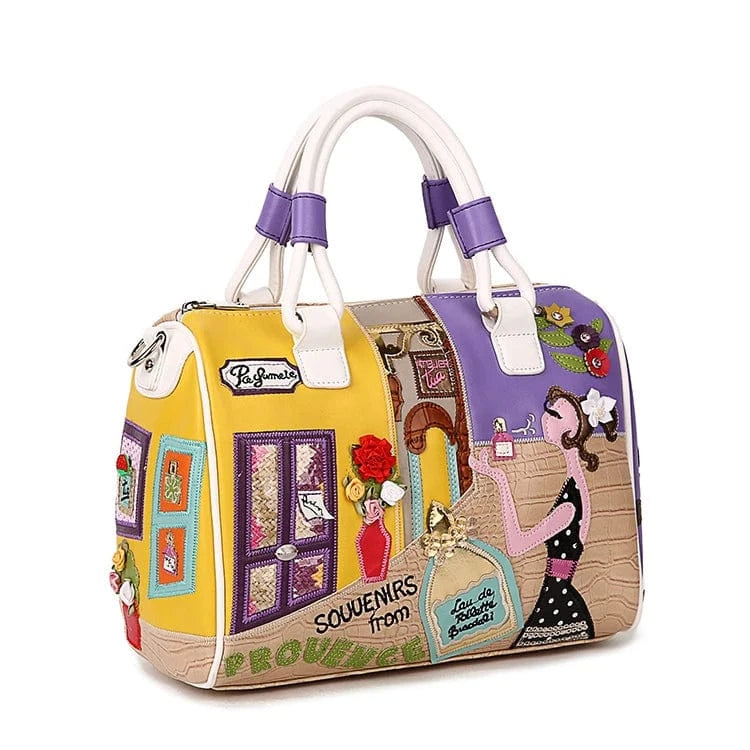 High Quality Fashion Italian Leather Handbag Famous Brands Stylish Female Tote Bag