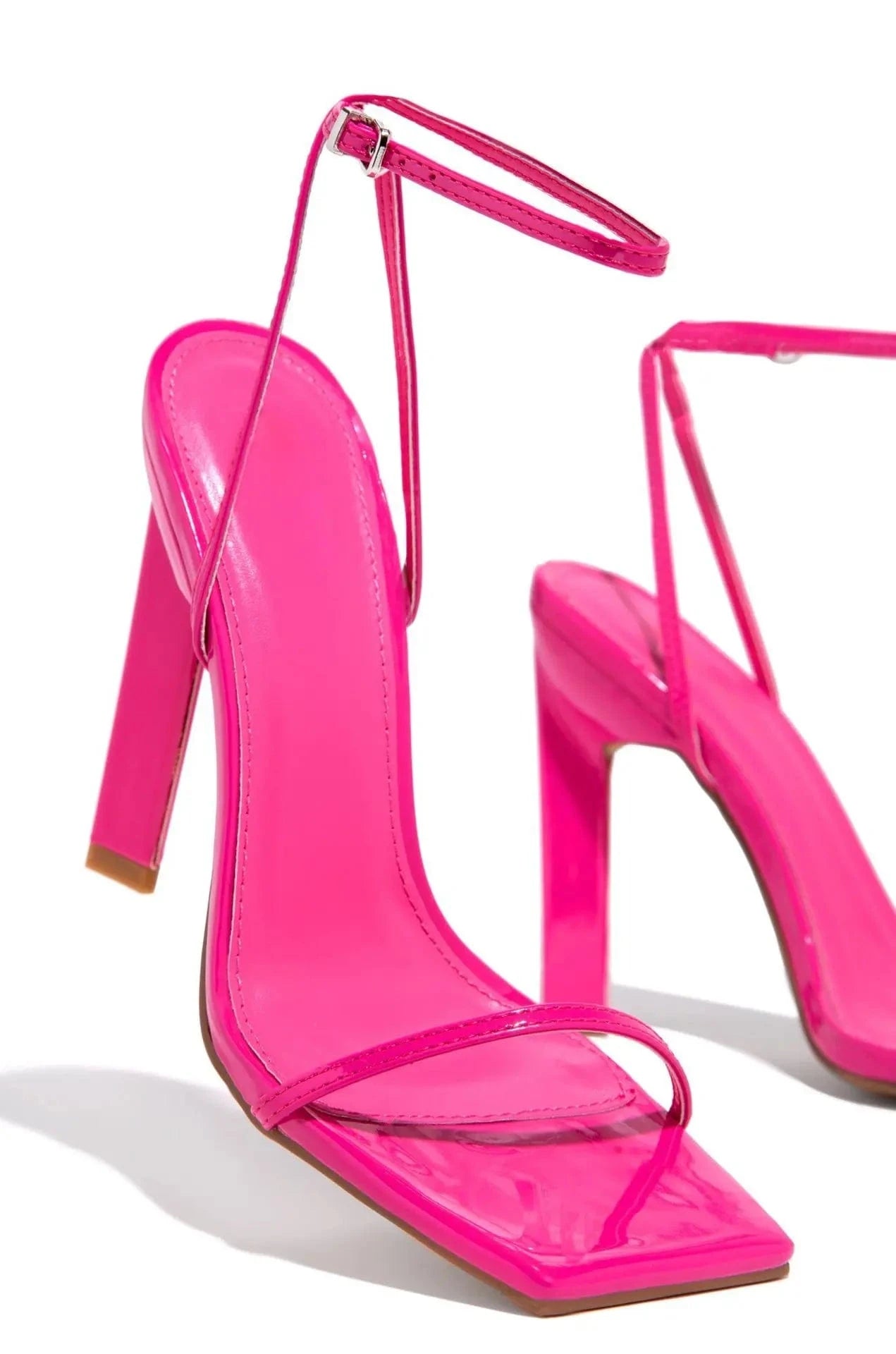 High quality female square peep toe buckle ankle straps thin high heel sandals sandals for women and ladies