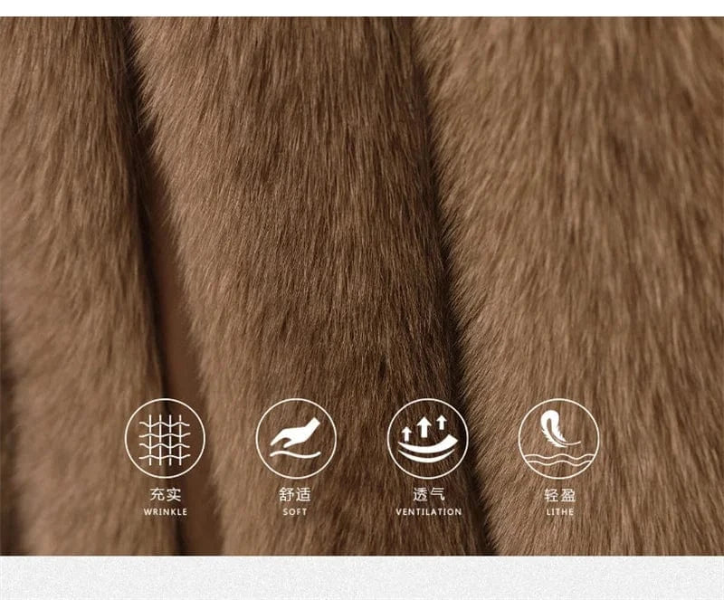 High Quality Imitation Fox Fur Vest Jacket Women Fur Vest Jacket 2024 Winter Waistcoat Short Fur Vest Female Vestcoat Sleeveless