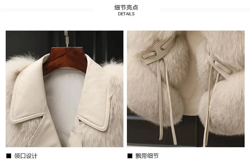 High Quality Imitation Fox Fur Vest Jacket Women Fur Vest Jacket 2024 Winter Waistcoat Short Fur Vest Female Vestcoat Sleeveless