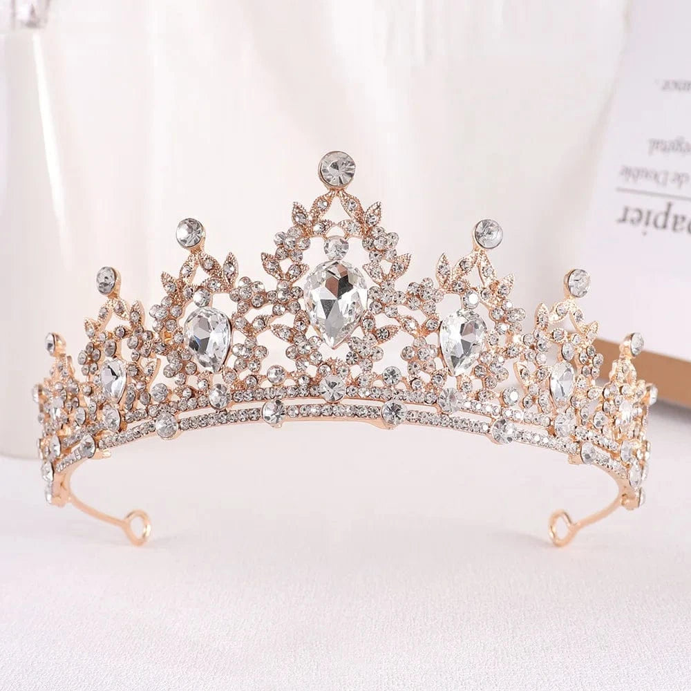High Quality New Arrivals 25 Colors Beauty Party Pageant Crown Rhinestone Wedding Crystal  Bride Tiaras Crows For Luxury queens