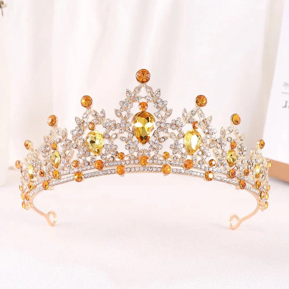 High Quality New Arrivals 25 Colors Beauty Party Pageant Crown Rhinestone Wedding Crystal  Bride Tiaras Crows For Luxury queens