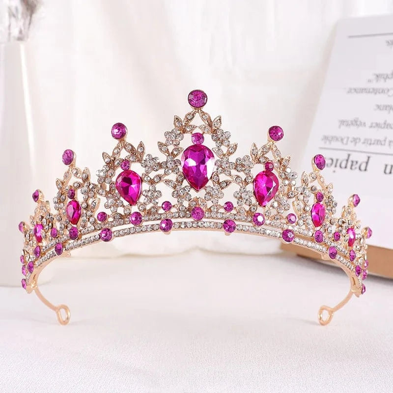 High Quality New Arrivals 25 Colors Beauty Party Pageant Crown Rhinestone Wedding Crystal  Bride Tiaras Crows For Luxury queens
