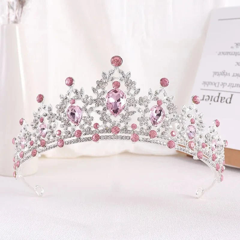 High Quality New Arrivals 25 Colors Beauty Party Pageant Crown Rhinestone Wedding Crystal  Bride Tiaras Crows For Luxury queens