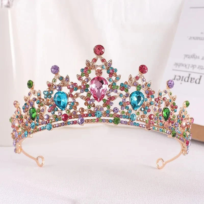 High Quality New Arrivals 25 Colors Beauty Party Pageant Crown Rhinestone Wedding Crystal  Bride Tiaras Crows For Luxury queens