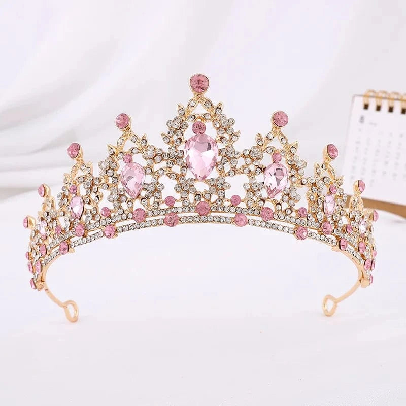 High Quality New Arrivals 25 Colors Beauty Party Pageant Crown Rhinestone Wedding Crystal  Bride Tiaras Crows For Luxury queens