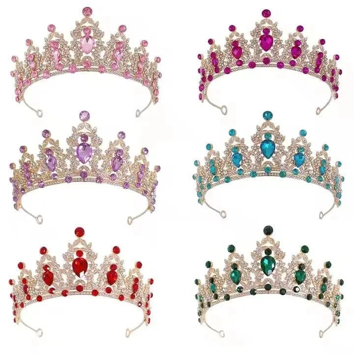 High Quality New Arrivals 25 Colors Beauty Party Pageant Crown Rhinestone Wedding Crystal  Bride Tiaras Crows For Luxury queens