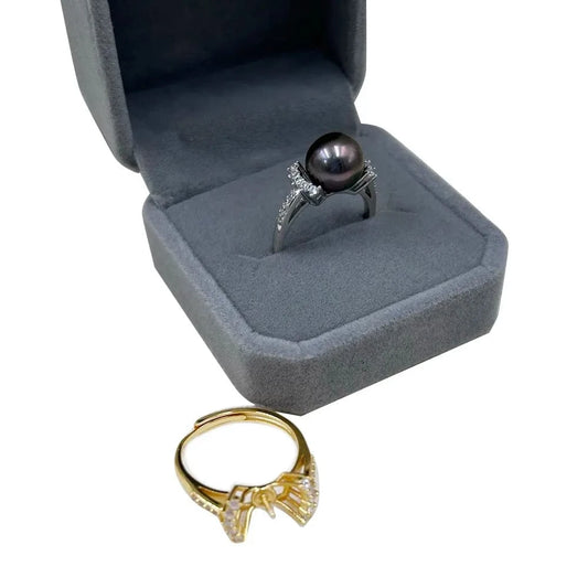 high quality new fashion 925 silver adjustable gold pearl ring,Jewelry Findings ring holder round nature pearl wholesale price