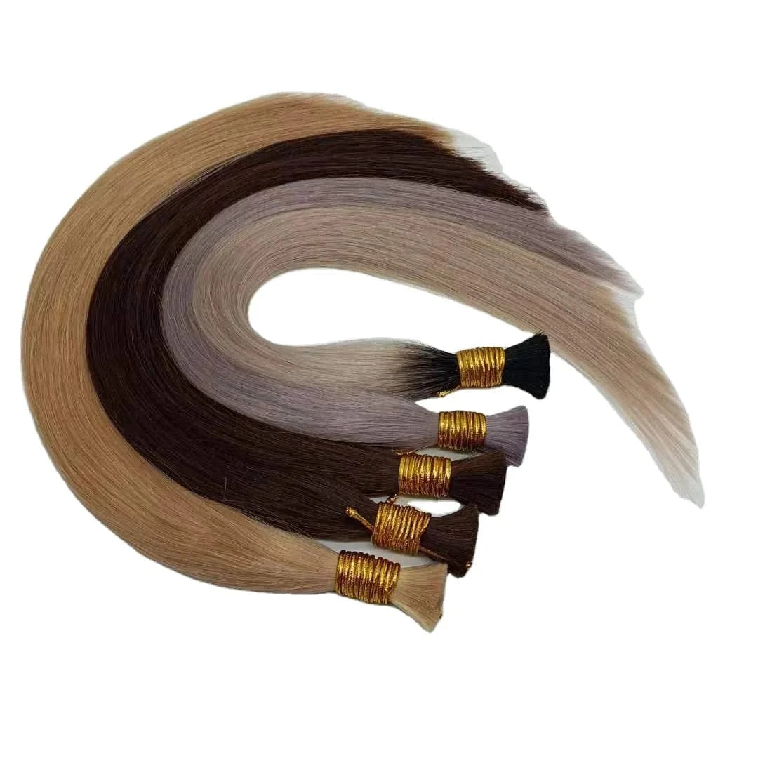 High Quality Ombre Virgin Human Hair Blond Unprocessed Russian quality Hair Bulk
