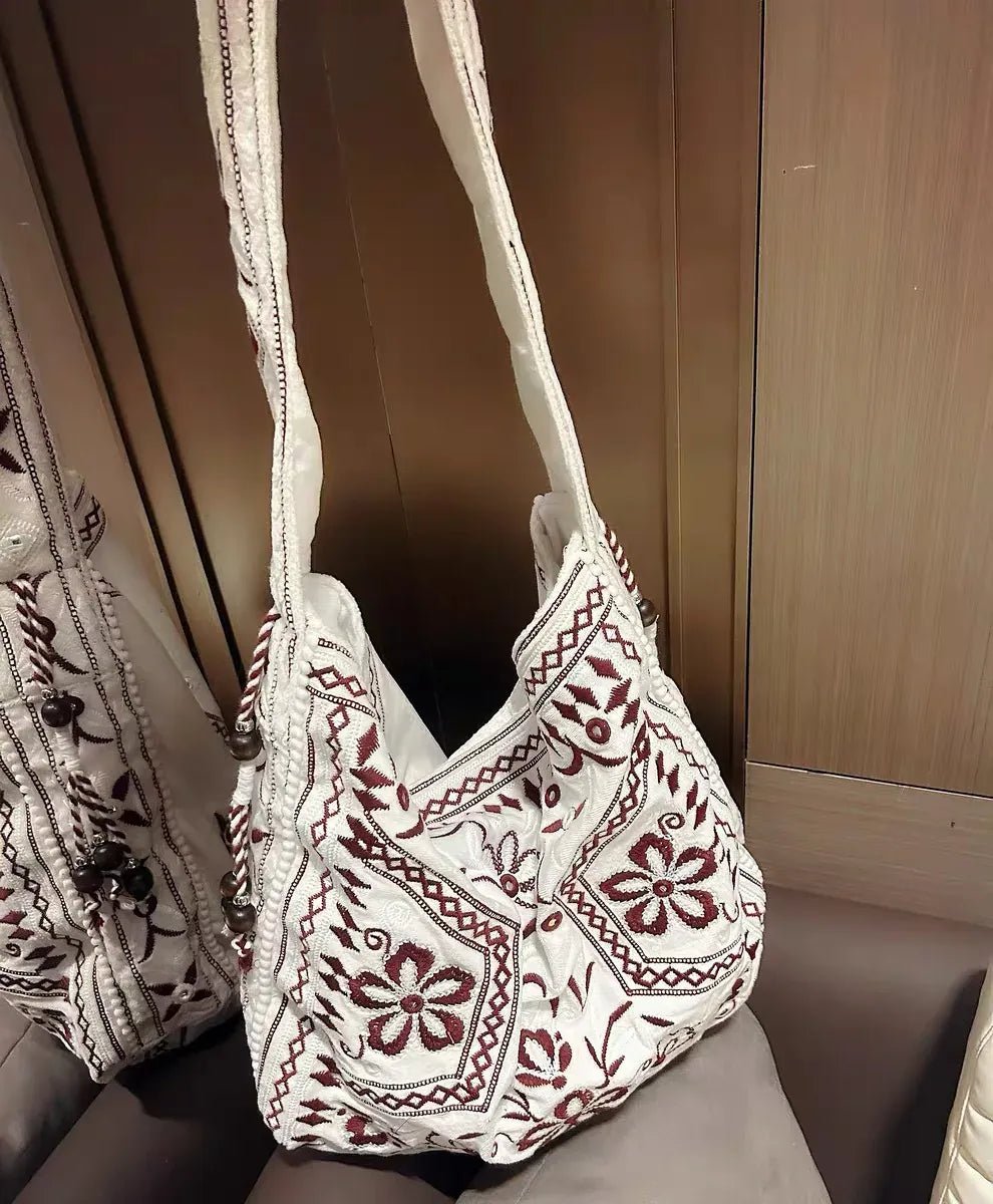 High Quality Original Design Velvet Embroidery Fringe Cloth Bag Shoulder Large Capacity Cross Body Tote Bags for Women - SN Wigs & More