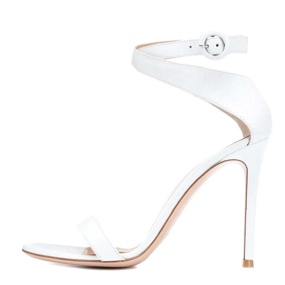 High Quality Trending Ladies Summer Woman Red High Heels Stiletto Sandal White Sexy Shoes 2022