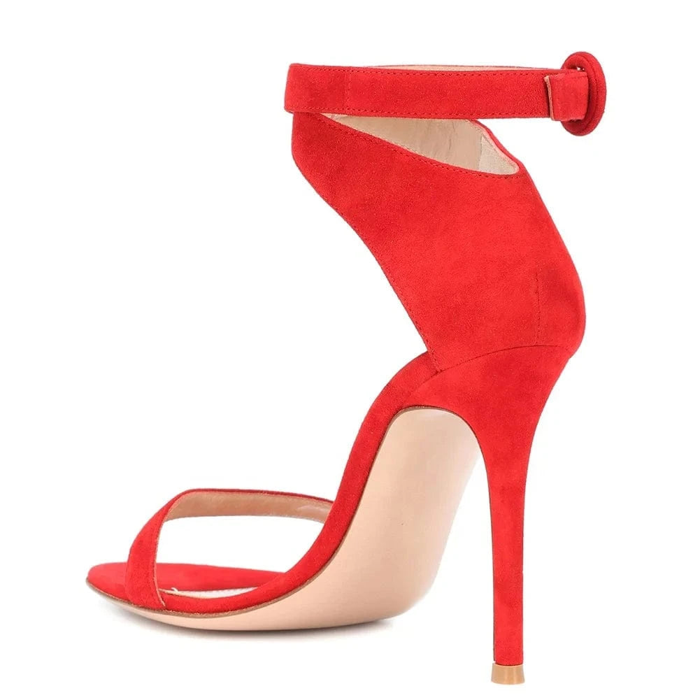 High Quality Trending Ladies Summer Woman Red High Heels Stiletto Sandal White Sexy Shoes 2022