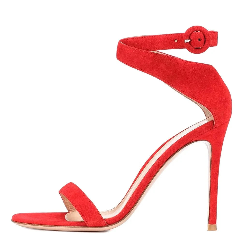 High Quality Trending Ladies Summer Woman Red High Heels Stiletto Sandal White Sexy Shoes 2022