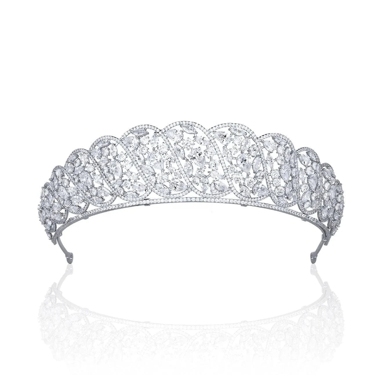 High Quality White Colors Crystal Tiaras Gorgeous Bride Princess Crown
