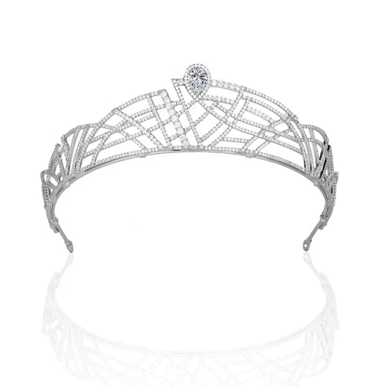 High Quality White Colors Crystal Tiaras Gorgeous Bride Princess Crown