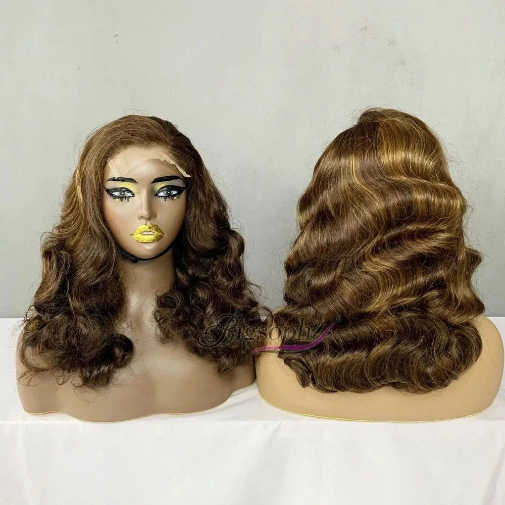 High Quality Wigs,Brazilian Human Hair Wig,SDD 18 Inch Wine Red Color Ocean Wave Lace Closure Wig 5X5