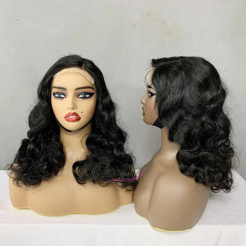 High Quality Wigs,Brazilian Human Hair Wig,SDD 18 Inch Wine Red Color Ocean Wave Lace Closure Wig 5X5