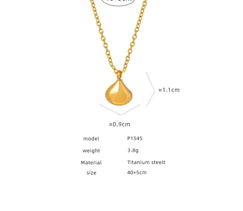 High Quality Women Waterdrop Pendant Stainless Steel Necklace Jewelry For Girls