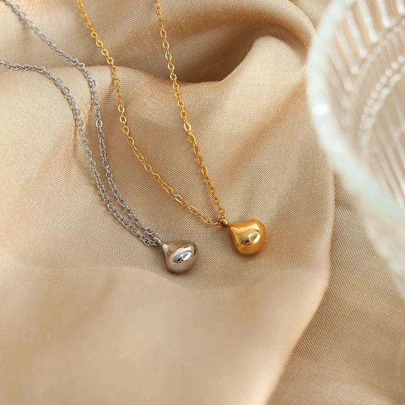 High Quality Women Waterdrop Pendant Stainless Steel Necklace Jewelry For Girls