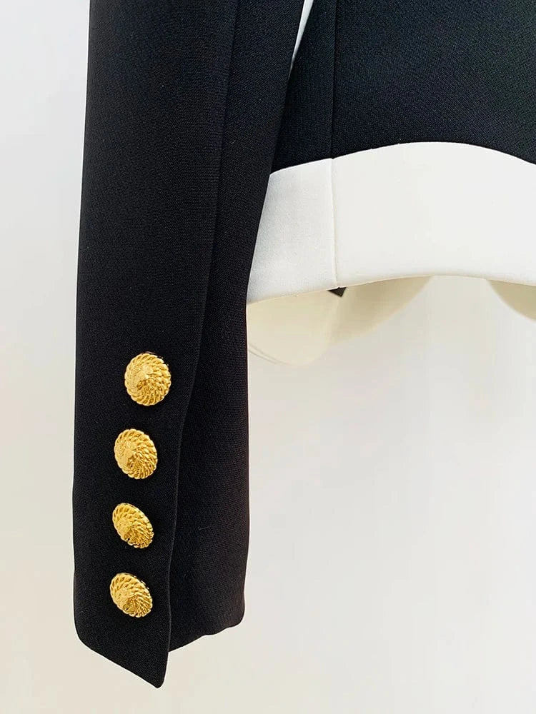 HIGH STREET New Fashion 2024 Designer Jacket Women's Color Block Single Button Blazer