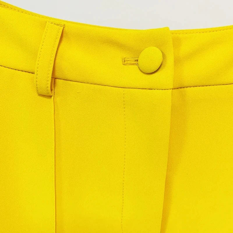 HIGH STREET Newest 2024 Runway Designer Suit Set Women's Single Button Blazer Flare Pants Suit