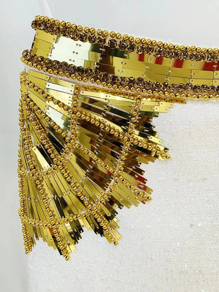 HIGH STREET Newest 2025 F/W Designer Skirts Women's Stunning Metallic Diamonds Strass Handwork Beaded Tweed Mini Skirt