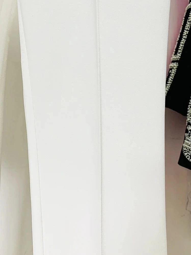 HIGH STREET Newest 2025 F/W Fashion Designer Runway Suit Set Women's Slim Fitting Colors Strass Diamonds Beaded Blazer Pants Set