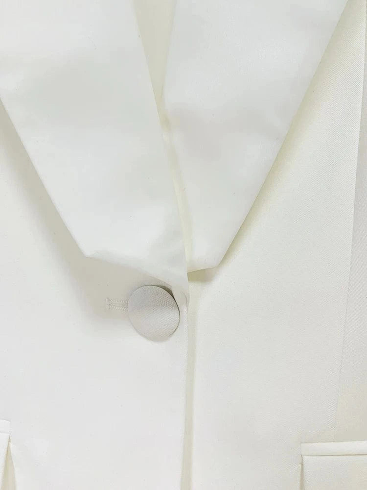 HIGH STREET Newest 2025 F/W Fashion Designer Runway Suit Set Women's Slim Fitting Colors Strass Diamonds Beaded Blazer Pants Set