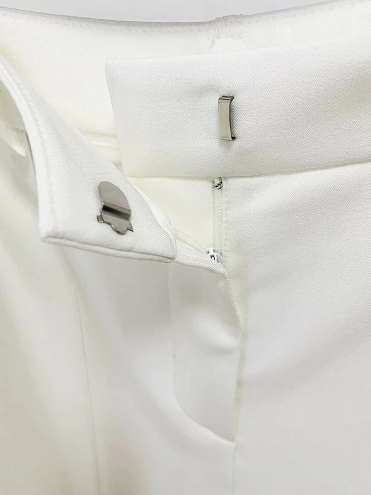 HIGH STREET Newest 2025 F/W Fashion Designer Runway Suit Set Women's Slim Fitting Colors Strass Diamonds Beaded Blazer Pants Set