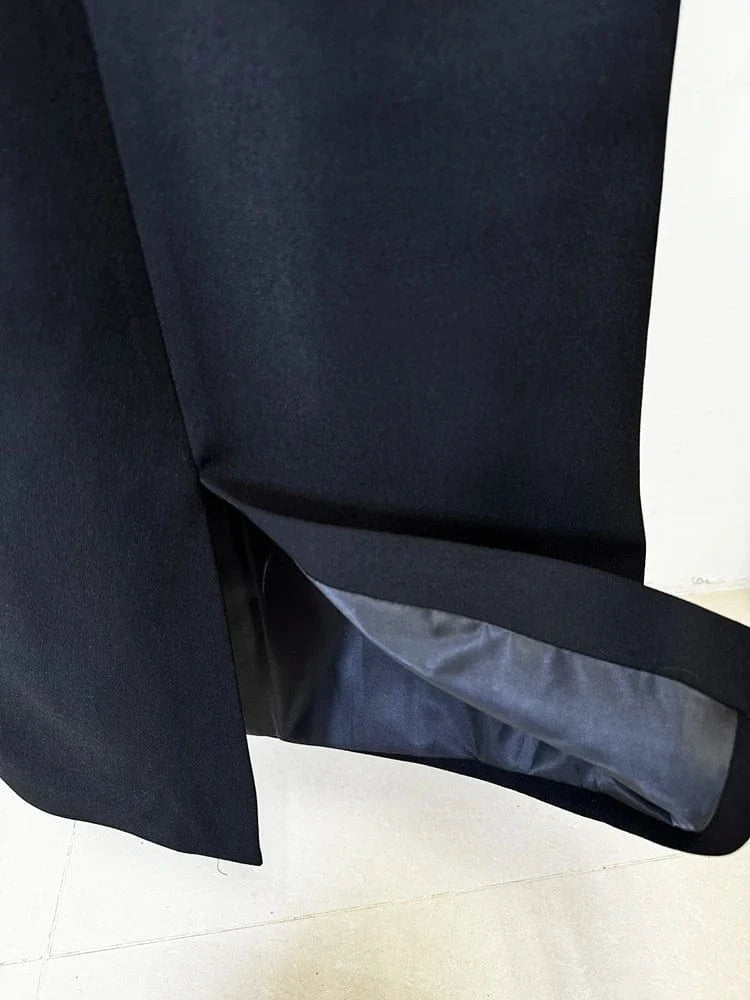 HIGH STREET Newest Fashion 2024 Designer Vestido Women's Formal Half Sleeve Rhinestone Diamonds Beaded Midi Dress