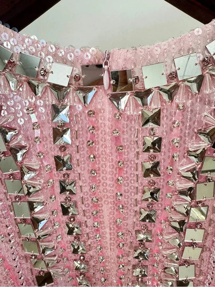 HIGH STREET Newest Fashion 2025 Designer Party Vestido Women's Beaded sequined Gauze Long Maxi Dress