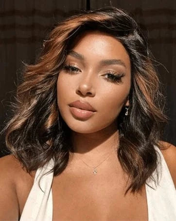 Highlight Short Body Wave Bob 4x4 Lace Frontal Human Hair Wigs Cheap Brazilian Virgin Human Hair Wigs
