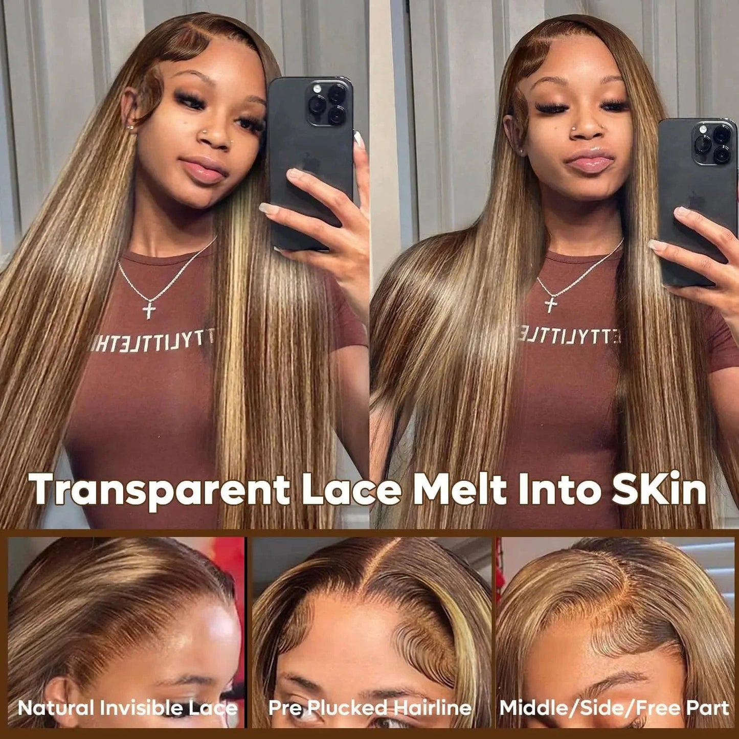 Highlight Wig Human Hair 13x4 13x6 Straight HD Lace Frontal Wig Blonde Ombre Hd Lace Front Human Hair Wgs For Women Colored Hair