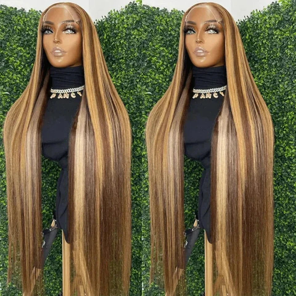 Highlight Wig Human Hair 13x4 13x6 Straight HD Lace Frontal Wig Blonde Ombre Hd Lace Front Human Hair Wgs For Women Colored Hair