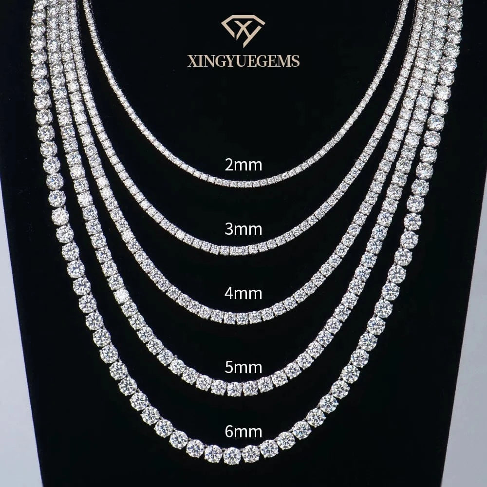 Hip hop fine jewelry 5mm silver 925 link necklace gra vvs lab diamond mossanite moissanite chainb for men