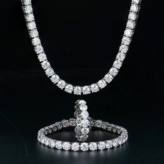 Hip hop fine jewelry 5mm silver 925 link necklace gra vvs lab diamond mossanite moissanite chainb for men