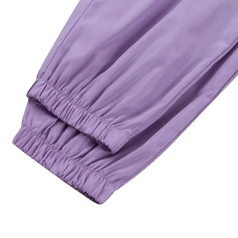 hirigin Women Buckles Bottomless Pants High Waist Cargo Trousers Crothchless Color Block Boggy Trousers Long Rave Legging