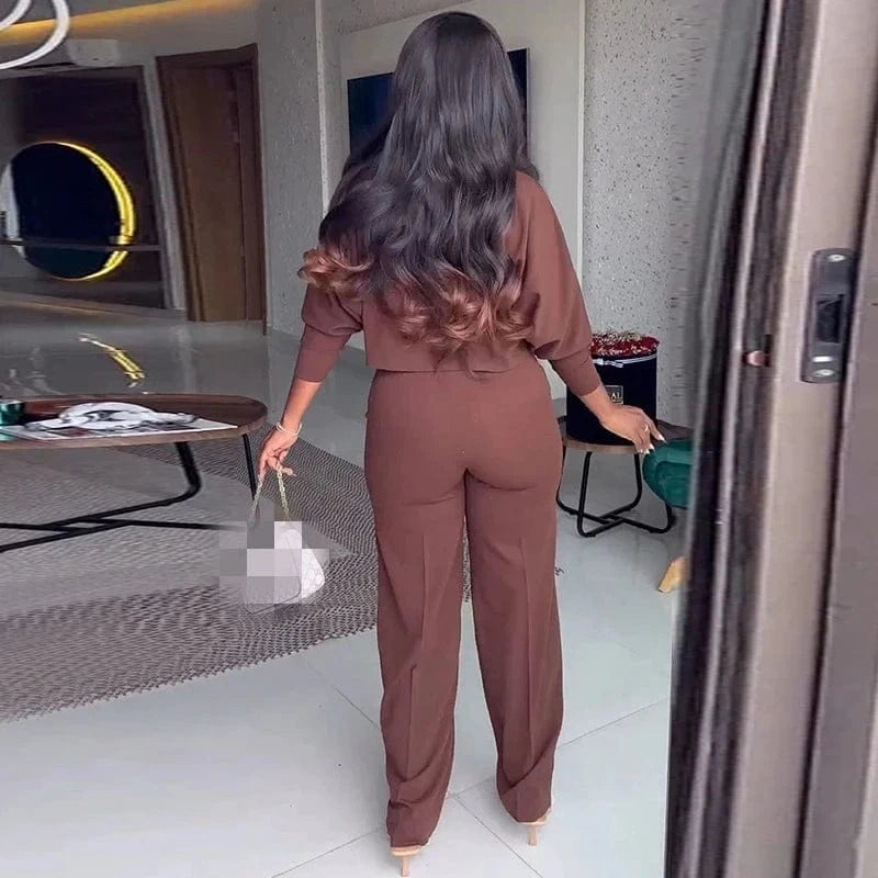 HK6952 2024 New Arrivals Half Sleeve Crop Top 2 Piece Set Summer Lounge Set Women Two Piece Pants Set