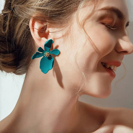 Holiday Style Macaron Color Petals Earrings For Women Summer Fashion Earrings Jewelry Party Wedding Gifts Earrings