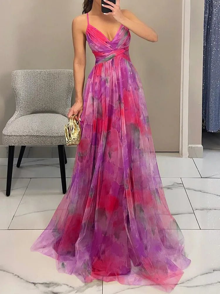 Hollow Fashion 2025 Loungewear Dress, Women Summer Elegant Sleeveless V - Neck Party Dress, Backless Lace - Up Simple Ladies Dress - SN Wigs & More