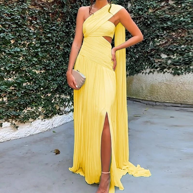 Hollow Solid Patchwork Chic Maxi Dress, Women Summer Sleeveless Holiday Simple Party Dress, 2025 Strapless Fashion Ladies Dress - SN Wigs & More