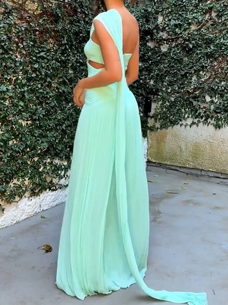 Hollow Solid Patchwork Chic Maxi Dress, Women Summer Sleeveless Holiday Simple Party Dress, 2025 Strapless Fashion Ladies Dress - SN Wigs & More