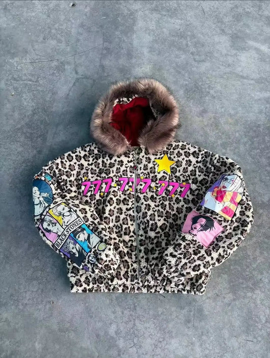 Hooded Cardigan Leopard Print Harajuku Style Cozy Soft - SN Wigs & More