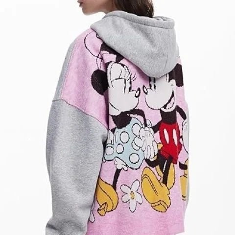 Hooded Cardigan With Zipper Front Cartoon Print On Soft Cotton Blend For Casual Everyday Style - SN Wigs & More