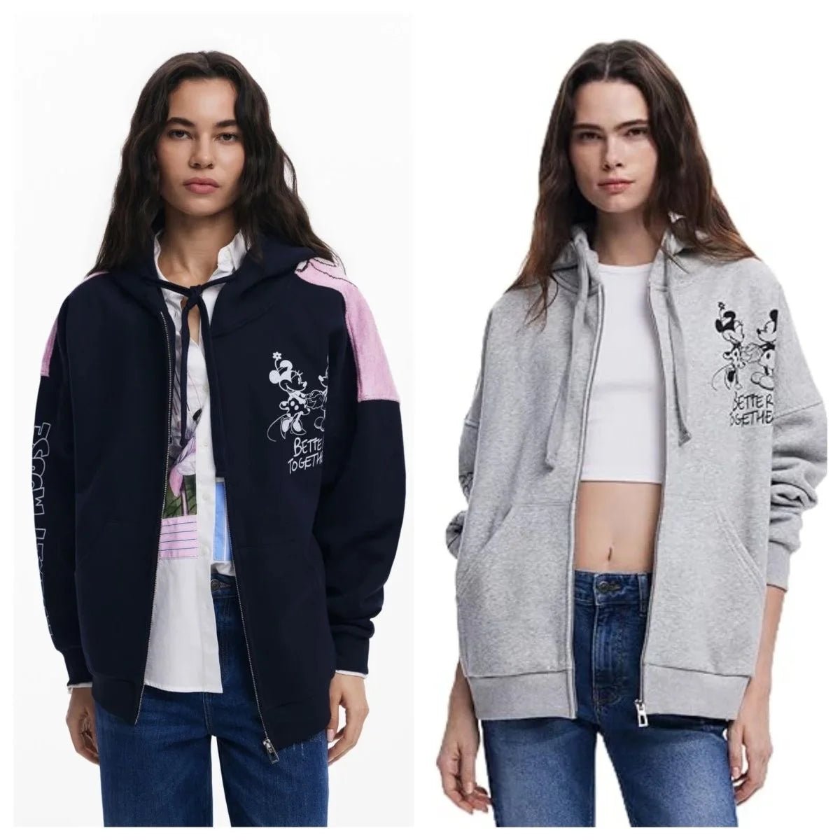 Hooded Cardigan With Zipper Front Cartoon Print On Soft Cotton Blend For Casual Everyday Style - SN Wigs & More