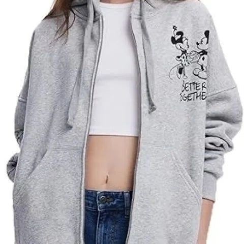 Hooded Cardigan With Zipper Front Cartoon Print On Soft Cotton Blend For Casual Everyday Style - SN Wigs & More