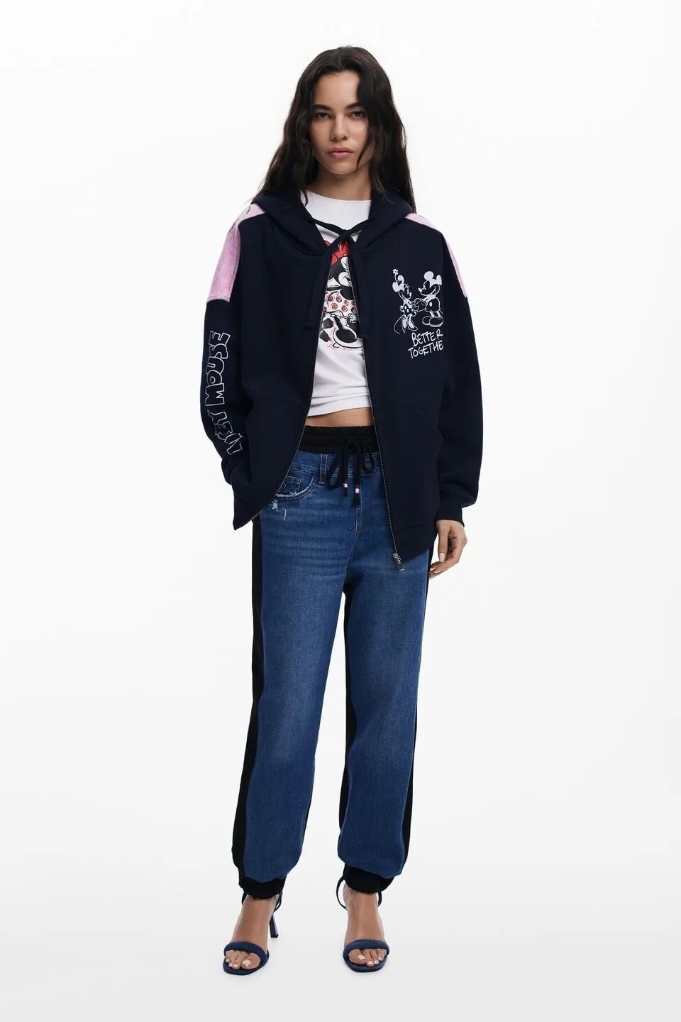 Hooded Cardigan With Zipper Front Cartoon Print On Soft Cotton Blend For Casual Everyday Style - SN Wigs & More