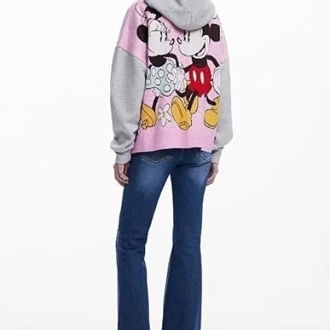 Hooded Cardigan With Zipper Front Cartoon Print On Soft Cotton Blend For Casual Everyday Style - SN Wigs & More