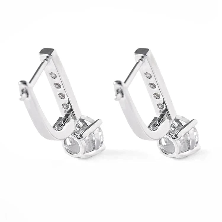 Hoop Earrings18K Gold Plated 925 Sliver Earring Hoop 6.5mm Moissanite  Statement Earrings For Women